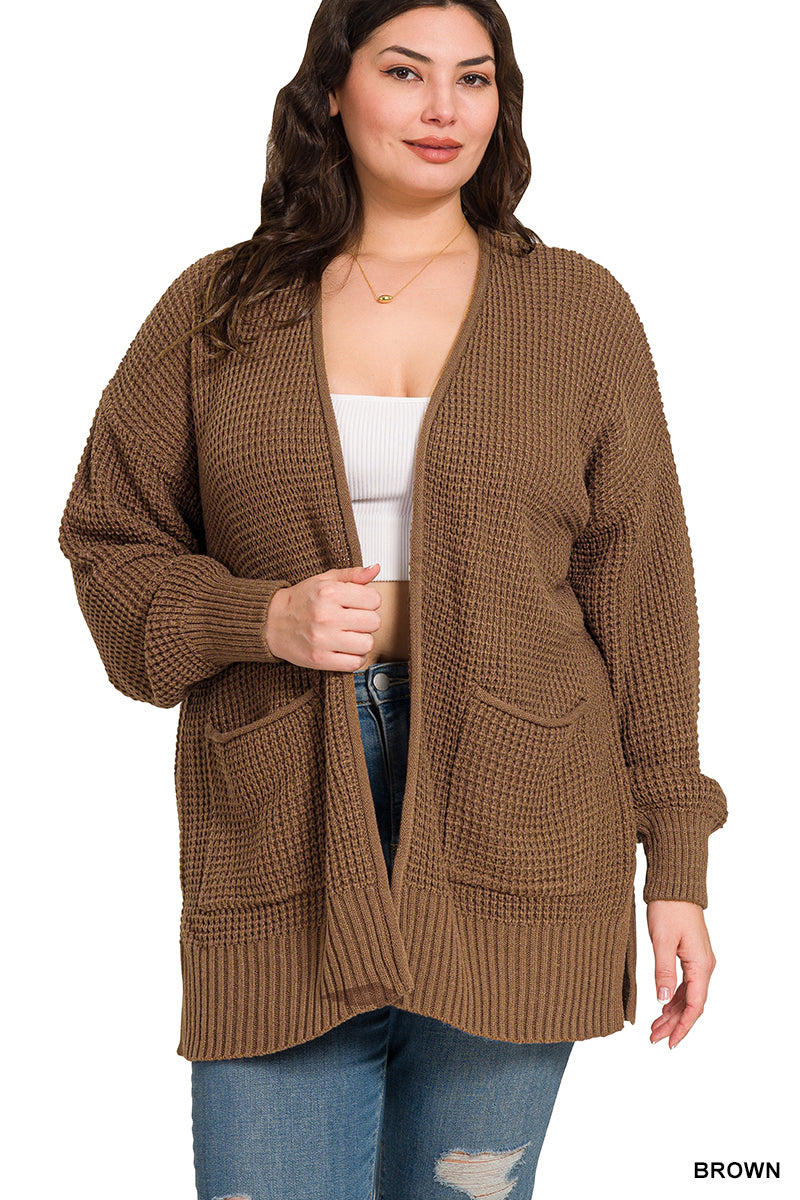 Women’s Plus Cardigan- Brown