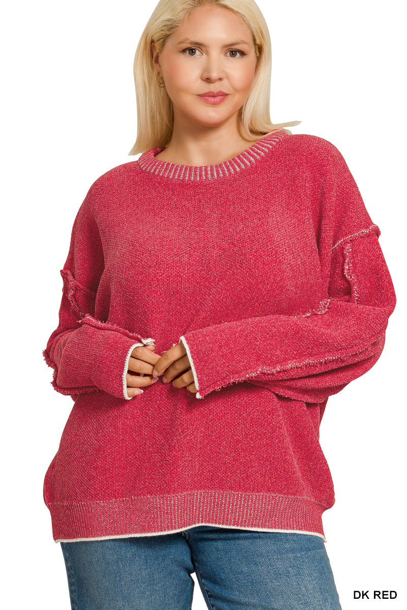 Women’s Plus “Kennedy” Sweater- Red