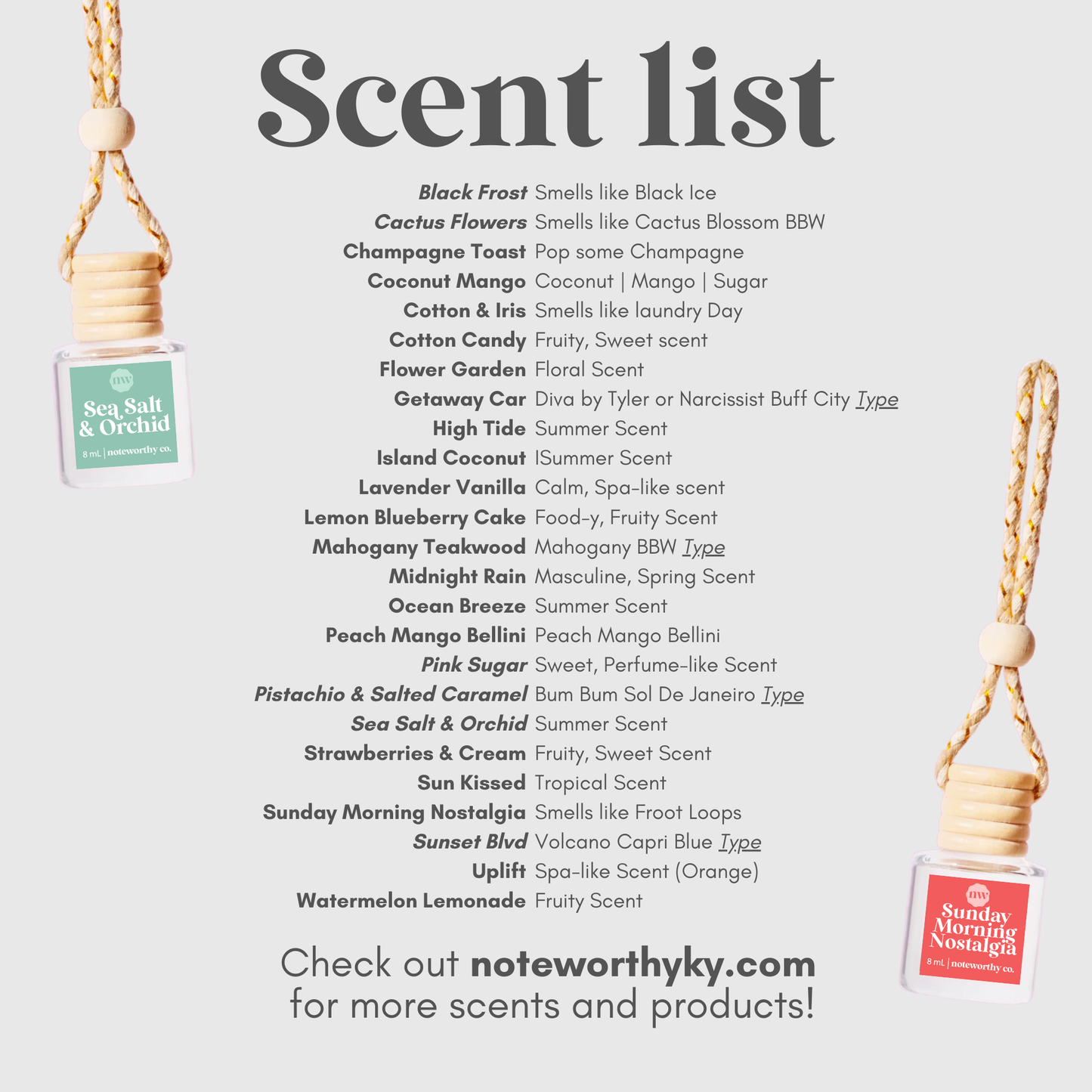 Car Diffusers | Champagne Toast