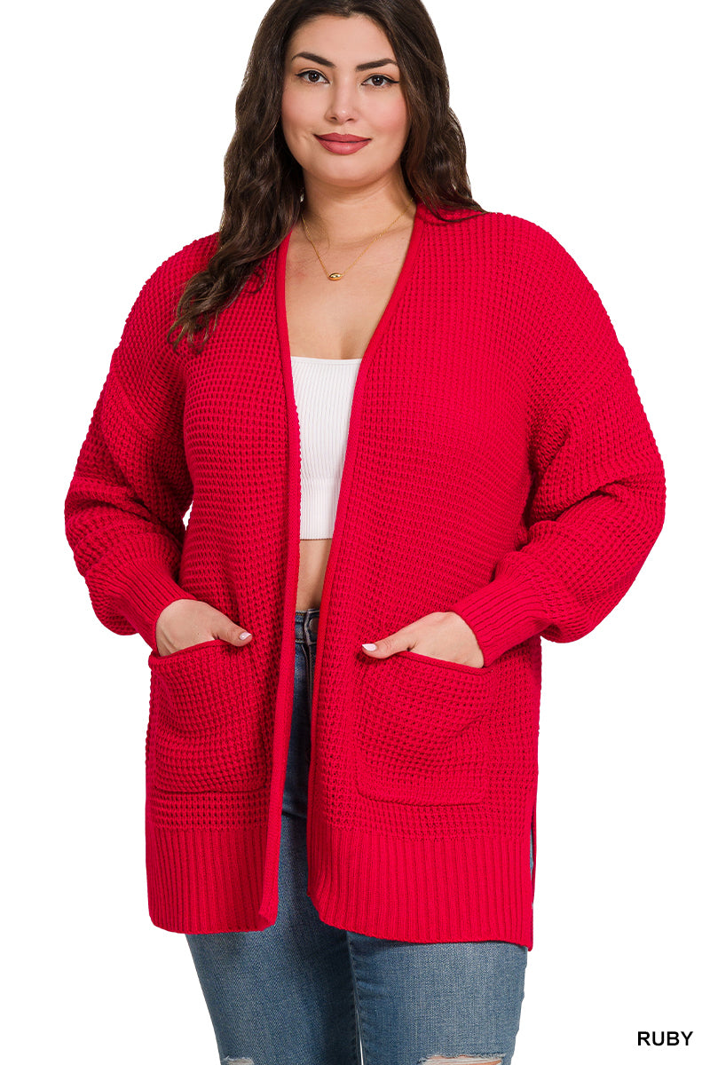 Women’s Plus Cardigan- Red