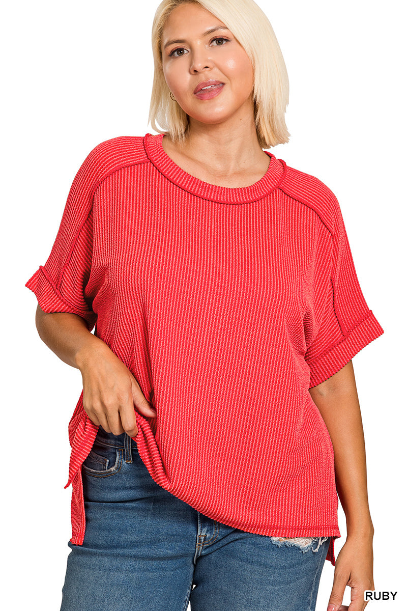 Women’s Plus “Olivia” Top- Ruby