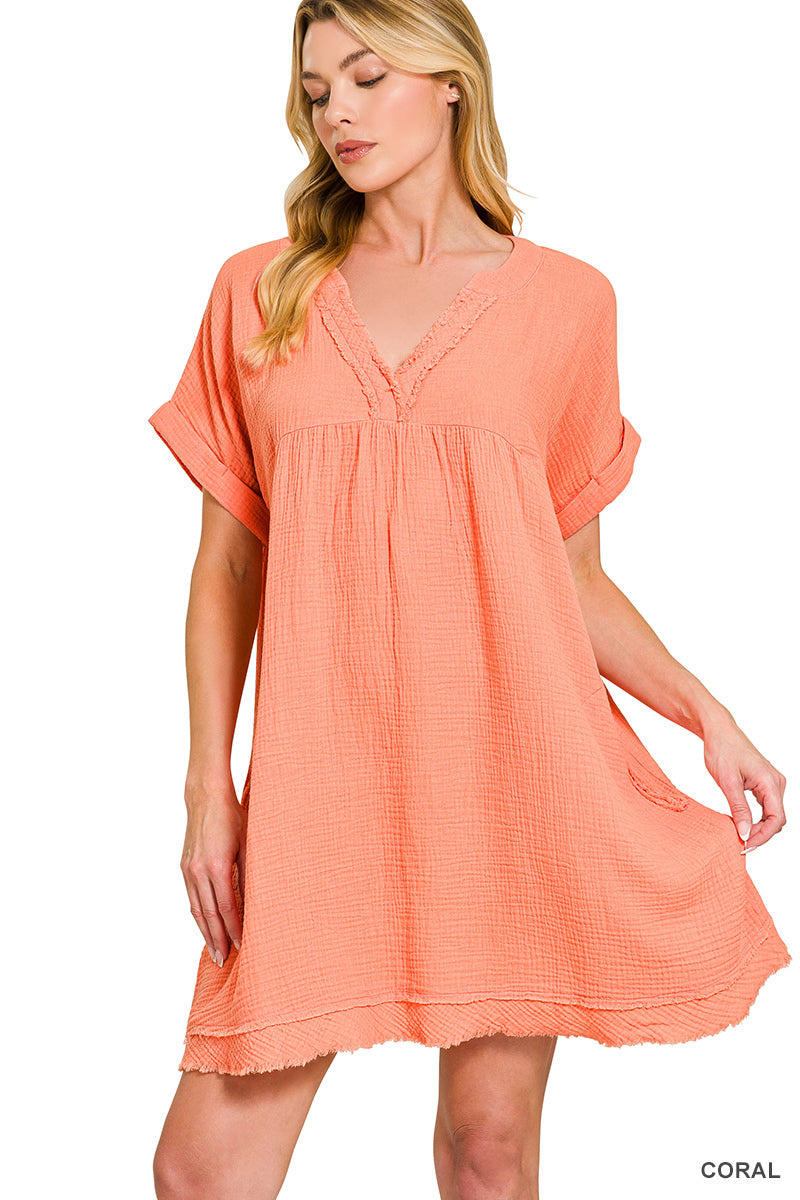 “Vera” Dress- Coral