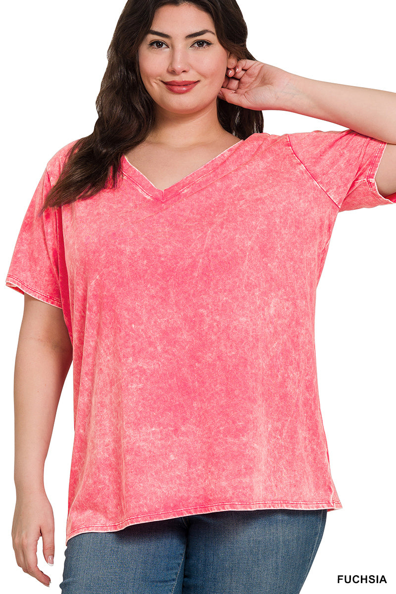 Women's Plus "Baker" Top- Hot Pink