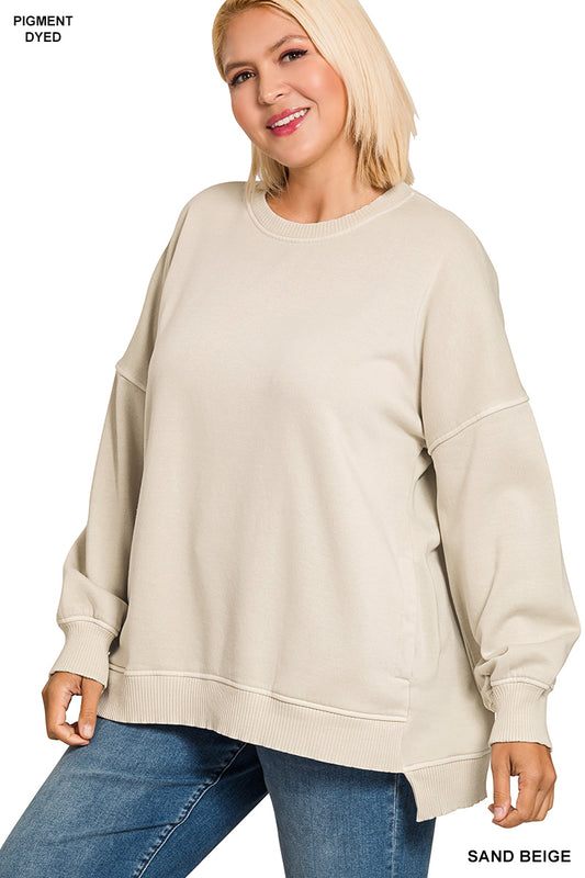 Women’s Plus “Joslyn” Sweatshirt- Beige