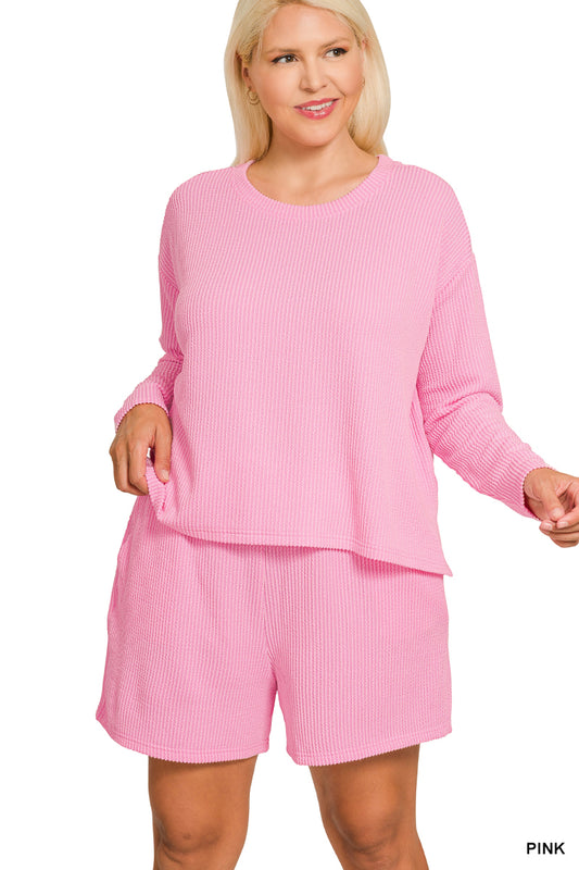 Women’s Plus “Grace” Set- Pink