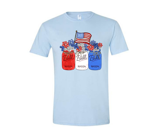 Patriotic Mason Jars Graphic Tee