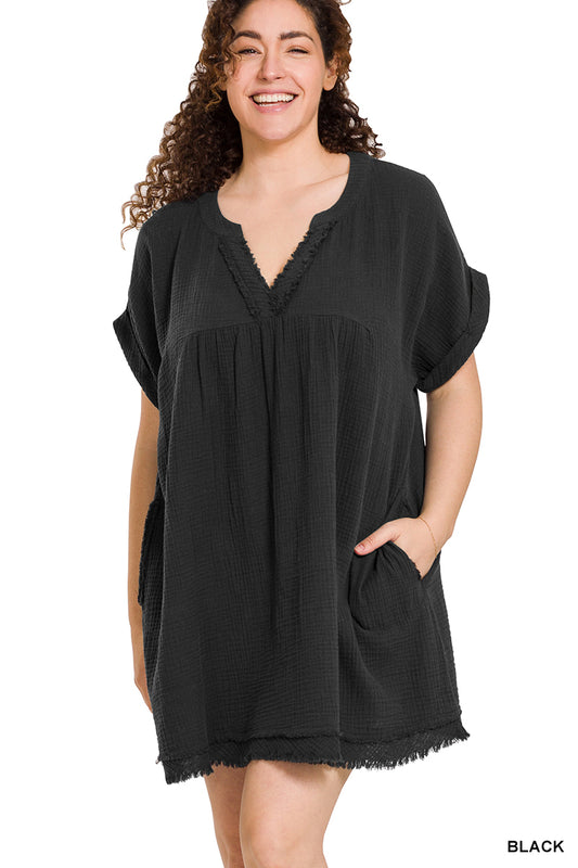 Women’s Plus “Tabitha” Dress- Black