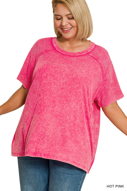 Women’s Plus “Torie” Top- Hot Pink