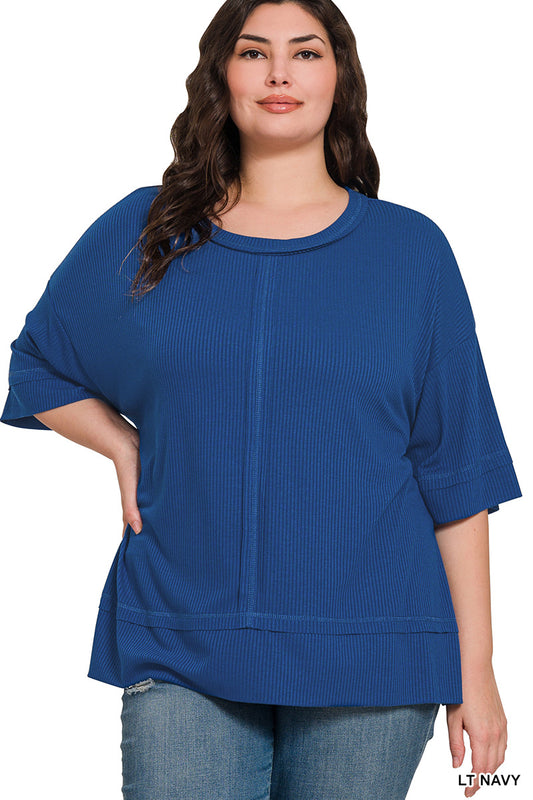 Women’s Plus “Erin” Top- Navy