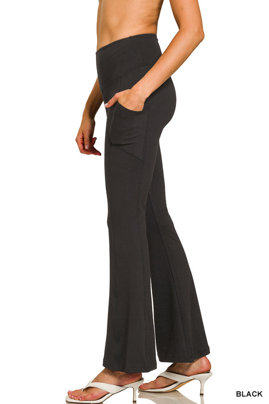 Black yoga flares