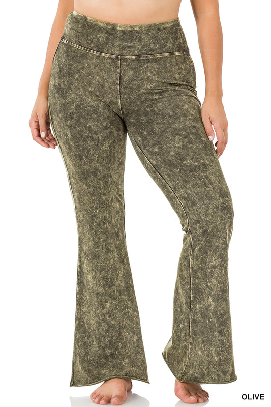 Women’s Plus Mineral Flare Pants-olive