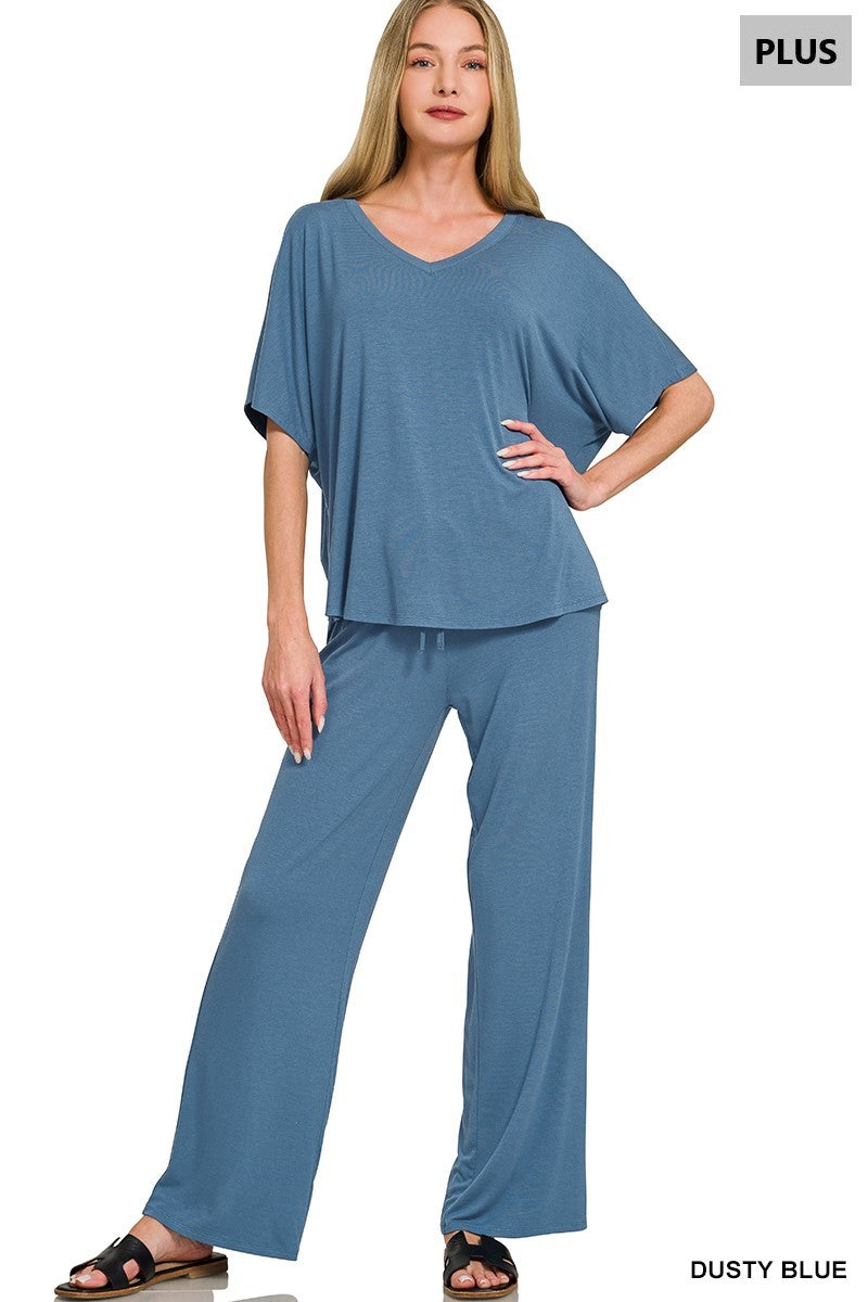 Women’s Plus “Erica” Set- Dusty Blue