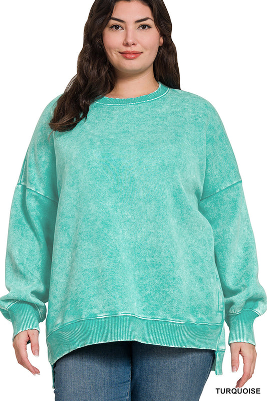 Women’s Plus “Paisley” Sweatshirt- Turquoise