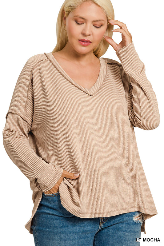 Women’s Plus “Callie” Top- Mocha