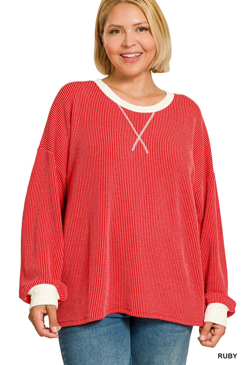 Women’s Plus “Vera” Top- Red