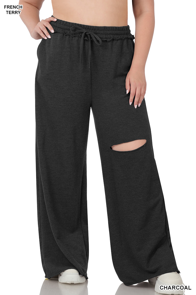 Women’s Plus “Lily” Lounge Pants-Charcoal