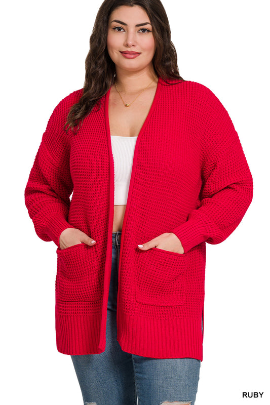 Women’s Plus Cardigan- Red