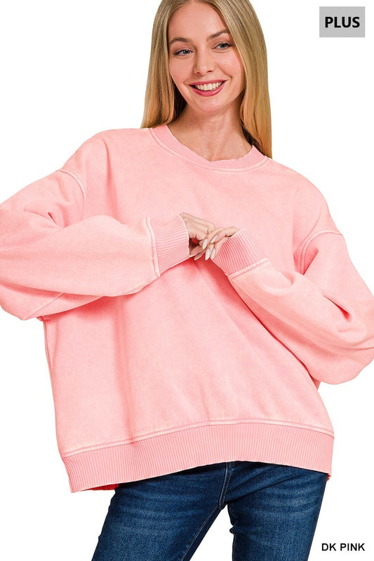 Women’s Plus “Stacey” Sweatshirt-Pink