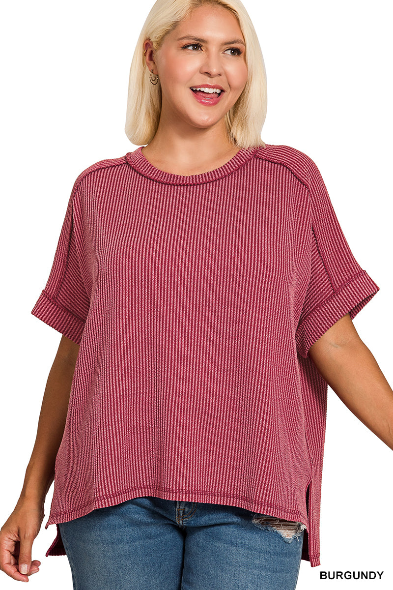Women’s Plus “Olivia” Top- Burgundy