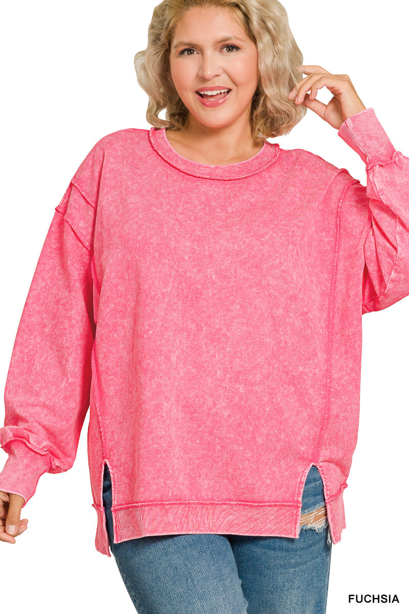 Women’s Plus “Hattie” Sweatshirt- Pink