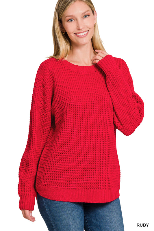 Women’s “Tara” Sweater-Ruby