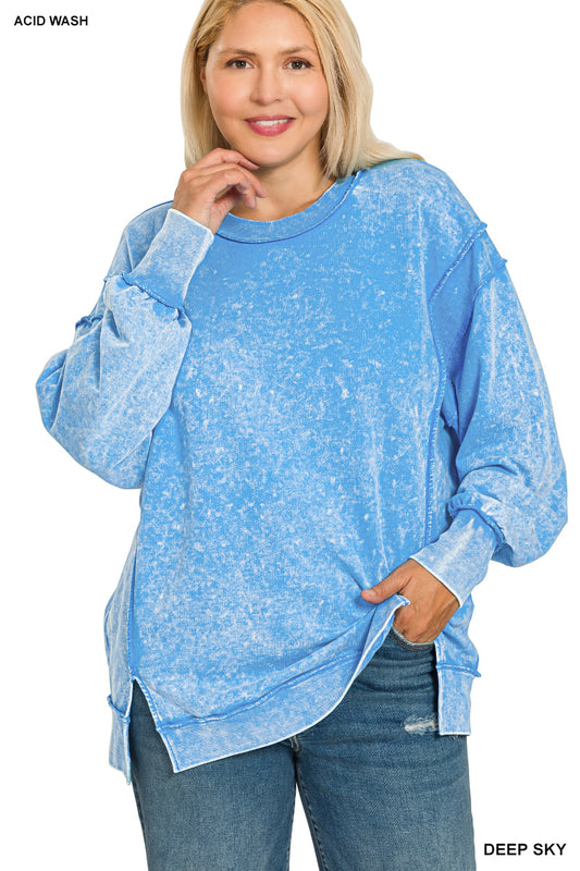 Women’s Plus “Hattie” Sweatshirt- Blue