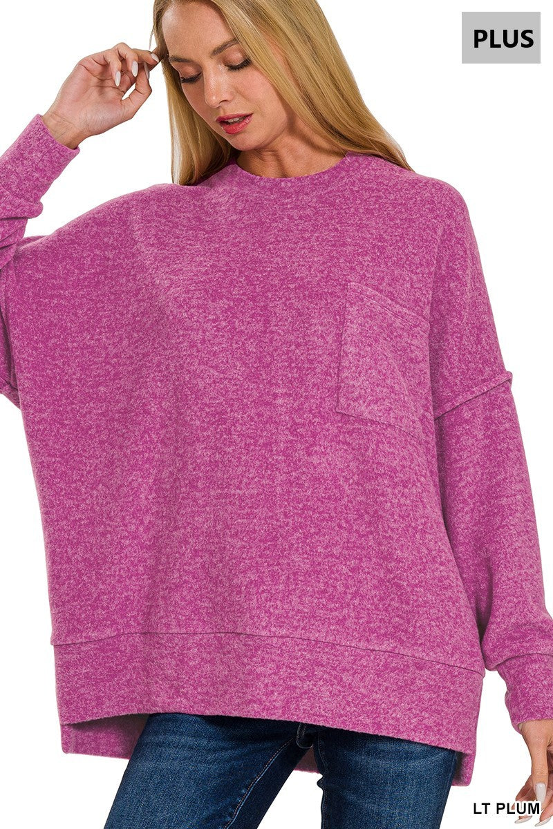 Women’s Plus “Macie” Sweater-Plum