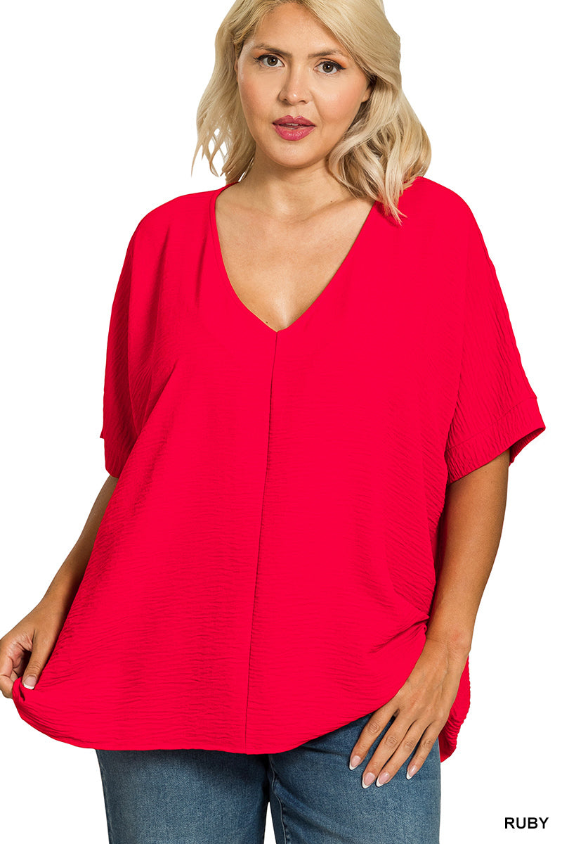 Women’s Plus “Eva” Top- Ruby