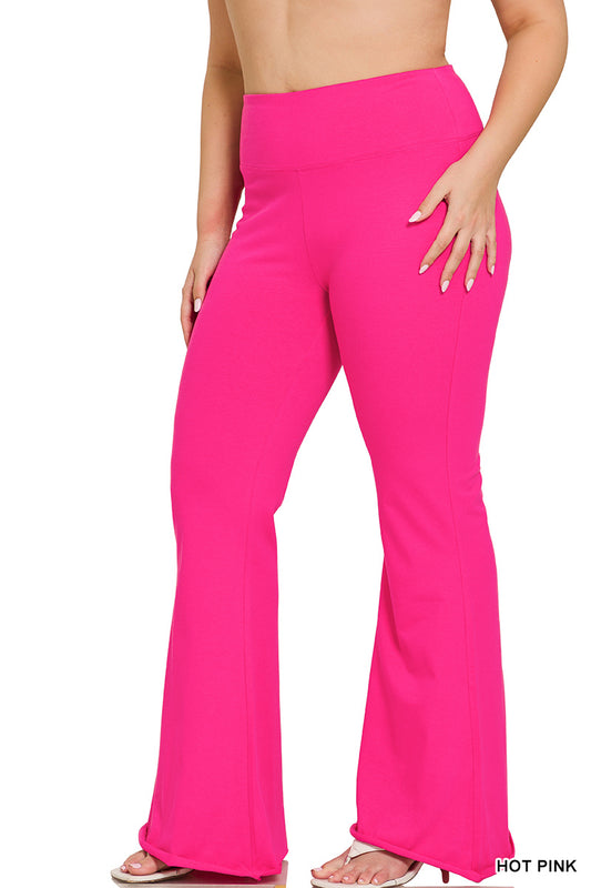 Women’s Plus Yoga Flares- Hot Pink