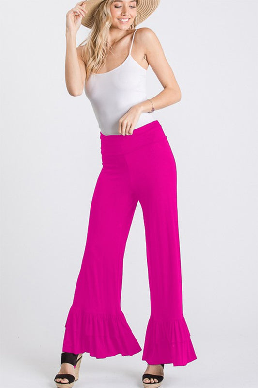 Ruffle Pants-Hot Pink
