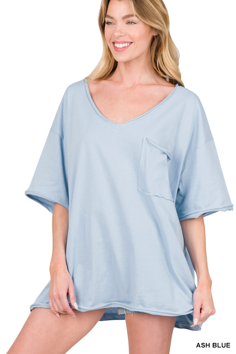 Women's "Summer" Oversized Tee- Ash Blue