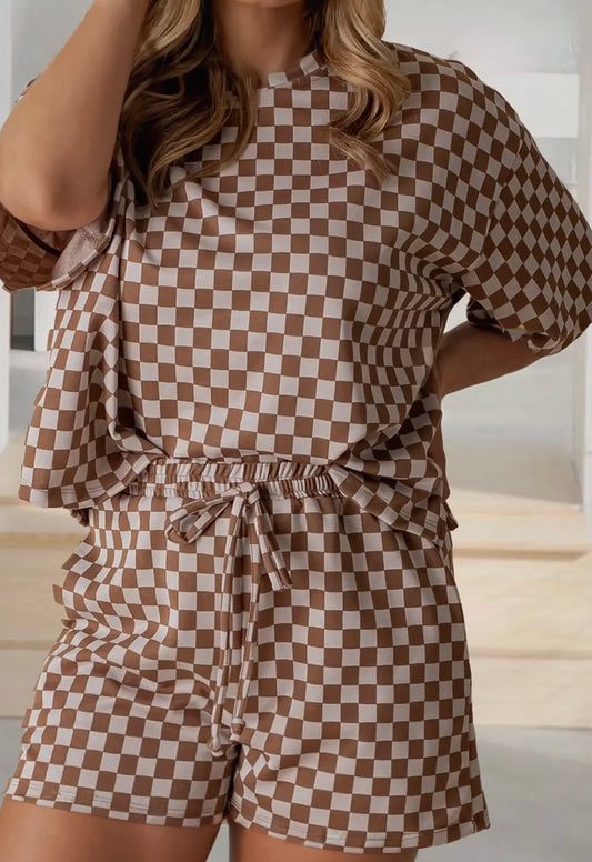 Women's Plus Checkered Set