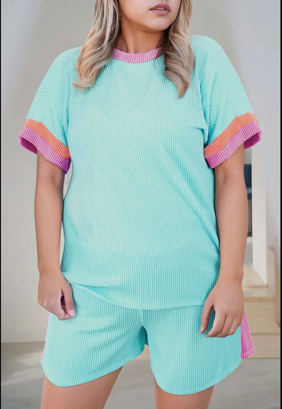 Women's Plus Colorblock Set